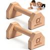 QIANBAIYI Maniglie per flessioni in legno, set di 2 maniglie parallele per calisthenics, antiscivolo, delicate sulle articolazioni, stabili, antiscivolo e compatte, per calistenia, ginnastica, fitness e