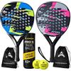 Ianoni Racchette da padel Starter Set - 2 racchette + 3 palline Pro S Padel - Giocatori principianti e intermedi