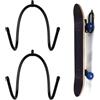 JINTANG Supporto da parete per skateboard, supporto orizzontale da parete, nero, supporto portatile per stoccaggio e visualizzazione per snowboard, sci, longboard, skateboard (nero-A, 2 pezzi)