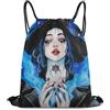 Generic Borsa Coulisse, Fashion Zaino Palestras, Ice Blue Fire Goth Gotik Gothic Women Art, Leggero Sacca Sportiva per Nuoto, Donna, Adulto, 36X42cm