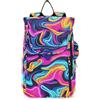 WDdZzyy Zaino da tennis per adulti, grande capienza, 2 racchette da tennis, zaino imbottito per donne, uomini, adolescenti, texture astratta irregolare al neon colorato