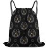 Generic Zaino Coulisse, Leggero Zaino Scuola, Galaxy Fox Black, con Coulisse Sacca Sportiva per Adulto, Nuoto, Piscina, 36X42cm