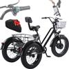 WuXQuuzlh Bicicletta Pedalata Assistita 20 Pollici, Freni a Disco Doppi, Fari a LED, Cestini Anteriori e Posteriori, Ideale Per L'Uso Quotidiano E Per Lo Shopping