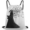 Generic Borsa Coulisse, Leggero Zaino Sportivo, Cute Black Crow Bird, Fashion Sacca Sportiva Palestra per Spiaggia, Uomo, Festival, 36X42cm