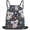 Generic Zaino Coulisse, Unisex Zainetti, Cute Cartoon Koala And Flowers Flower, Leggero Sacca Sportiva per Sport, Piscina, All'Aperto, 36X42cm