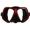 Salvas Maschera Wanted - Maschera Subacquea Adulti Vetro Temprato, Facciale in Silicone Nero e Telaio Policarbonato - Vestibilità Ampia per Visi Larghi (ROSSO)