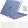 MOSISO Custodia Glitter Compatibile con MacBook Neo 13 pollici Cover Modello A3404 Versione 2026 con Chip A18 Pro, Case Rigida Anti-rottura&Copritastiera&Pellicola&Borsa Porta Oggetti, Indaco