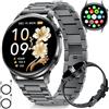 SUNKTA Orologio intelligente da donna 7,9 mm ultra sottile 1,32" AMOLED chiamate Bluetooth elegante Smartwatch per Android iOS,frequenza cardiaca,monitoraggio del sonno,contapassi, calorie,Nero