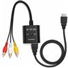 HENGBIRD Adattatore RCA HDMI Convertitore RCA HDMI 1080P con Commutazione 4:3/16:9 Convertitore AV HDMI con Cavo RCA 44 cm e Cavo Uscita 93 cm per TV DVD VHS VCR