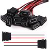 KUOQIY 10 Pezzi 3A 2 Pin USB Presa, USB Femmina 2 Fili Connettore Presa con Fibbia a Scatto, con 100mm 22 AWG Cavo, Nero
