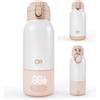kk Kinderkraft Kinderkraft GAJA scaldabiberon portatile e thermos 2 in 1 500 ml, 5 livelli di temperatura 37-55°C, batteria rimovibile, mantiene il calore fino a 20 h, ricarica USB-C, Beige