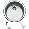 Fhuller Lavello FHULLER Cucina Incasso Pozzetto Tondo ITALIANO CIRCUM CIVIIBC Inox Spazzolato Ø 43,5 H.20 Spessore Acciaio 6,5/10