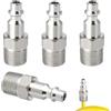 GVSS 4 Pezzi Compressioni per Raccordo Tubo da Irrigazione 1/4 Maschio, Punta Compressore Aria per Tubi d'Aria Compressa, Raccordo Rapido Aria Compressa, Raccordi Pneumatici Americani in Ottone