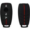 OTMIK Custodia in silicone per la copertura della chiave dell'auto adatto per Mercedes-Benz A C E S Classe G GLC CLE CLA GLB GLS W177 W205 W213 Accessori per il guscio della chiave (Nero)