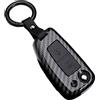 OTMIK Custodia per chiave auto in fibra di carbonio ABS adatta per Nissan Qashqai J11 X-Trail Juke Micra (2 pulsanti nero B)