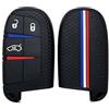 OTMIK Custodia in silicone per la copertura della chiave dell'auto adatto per Jeep Renegade Compass Chrysler 300C Wrangler Dodge Accessori per il guscio della chiave (3 Pulsanti)