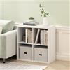 Furinno CUBICLE - Libreria a 4 cubi, telaio extra spesso, reversibile, con retro aperto, 37,1 x 76,2 x 76,2 cm, per soggiorno, camera da letto, casa, ufficio, tinta unita, bianco