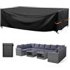 GARPROVM Copertura per mobili da esterno impermeabile, set da patio, rettangolare, con 4 fibbie antivento 600D