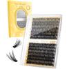 NAGARAKU Ciglia Finte Ciuffetti 40D 50D Volume Russo Set 280 Cluster Fai Da Te Extension Fluffy Naturali Individuali Eyelash Banda Sottile per Principianti a Casa 14 File Scatola XL (0,07mm C 9-15mm)