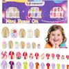 TOROKOM 72PCS Unghie Fausse Per Bambini, 3 Pack Fragola Fiore Oro