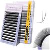 NAGARAKU YYY Ciglia Extension 3 Tips Triple YY Ventagli Prefabbricati 6D Ciglia Y Shape Premade Fans Volume Russo Naturale Eyelash Cluster Wispies Incrociate Ciglia Opaco Nero 12 File(0.07 LU 8-12mm）