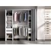 Dmora Guardaroba Grande Resegone 50x205h cm Bianco 4 Cassetti 8 Ripiani, Armadio Camera da Letto Appendiabiti