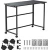 Maclean MC-1250B - Scrivania pieghevole con rotelle, piano 100 x 50 cm, portata 50 kg, pieghevole, altezza 75 cm, tavolo portatile compatto, nero, per computer, telelavoro, studio, lato domestico