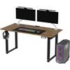 Ultradesk Uplift V2 Desk per Giocatori Tavolo da Gioco con Struttura in Acciaio, Spazio per Tre Monitor, Regolazione Elettrica dell'Altezza, Spazio per le Gambe e Altro Ancora, 160 x 75 cm, Marrone