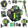 Tdyon Livella Laser Autolivellante 16 Linee con Treppiede, 4 X 360 °Livello Laser Autolivellante Verde, 2 x Batterie, Autolivellante, Supporto rotante, Telecomando