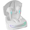 Mars Gaming MHI-ULTRA White, cuffie wireless TWS, RGB Flow, Bluetooth 5.3, tripla cancellazione del rumore, durata della batteria di 24 ore