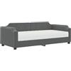 vidaXL Divano letto con materasso Grigio scuro 80x200 cm Tessuto