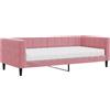 vidaXL Lettino con materasso rosa 90x200 cm in velluto