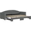 vidaXL Divano letto estraibile Grigio scuro 80x200 cm Tessuto