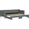 vidaXL Divano letto estraibile Grigio scuro 80x200 cm Tessuto