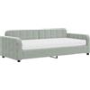 vidaXL Letto da giorno con materasso grigio chiaro 90x200 cm in velluto