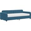 vidaXL Divano letto con materasso blu 90x200 cm Velluto