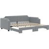 vidaXL Divano letto estraibile Grigio chiaro 90x200 cm Tessuto