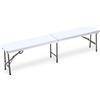 H&H Panca pieghevole bianca 183x44x30 cm - Garden Friend