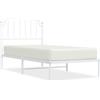 vidaXL Struttura letto con testiera in metallo bianco 90x200 cm