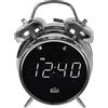 SILVA SCHNEIDER Radiosveglia FM-PLL, 2 allarmi, 20 stazioni preimpostate, porta USB, alimentatore, nero