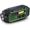 Camry Radio di emergenza multifunzione a energia solare/dinamo/USB, batteria CR1919 da 4000 mAh, verde, 181 x 72 x 82 mm