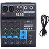 Walfront Mixer Audio Professionale con Scheda di Missaggio Audio, USB MP3 a 4 Canali, Alimentazione Phantom 48 V Stereo DJ Studio Streaming FX Processore DSP a 16 Bit