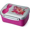 Carl Oscar Bento Box - Contenitore per il pranzo con mattonella per il raffreddamento e posate mantengono le ore fresche per diverse ore, 17 x 12,5 x 8 cm, rosa