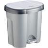 Rotho Duo Portarifiuti per la Raccolta Differenziata con Coperchio, Plastica (PP) senza BPA, Argento, 2 x 10 L, 39.0 x 32.0 x 40.5 cm