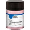 KREUL 77586-50 ml Vernice acrilica metallizzata in oro rosa metallizzato, vernice acrilica a base d'acqua con effetto metallizzato, copertura cremosa, asciugatura rapida e impermeabile