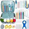 LetCart Uncinetto Set, 59 Pezzi Kit Uncinetto Principianti, Include Uncini Ergonomici In Metallo, Lana, Custodia E Accessori Per Lavorare A Maglia, Per Maglieria, Sciarpe, Guanti, Borse, Cappelli