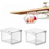 samyihe Organizzatore Trucchi, 2 Pezzi Organizer Cassetti Scorrevoli, Scatoline Trasparenti Adesivo, Portatrucchi Organizzatore per Mobile Specchio Camera Letto Cucina e Bagno, Antipolvere e Impermeabili