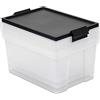 TATAY Scatole Plastica con Coperchio 35 L Multiuso - Style | Set da 3 Unità | Coperchio con Cerniera Incluso | Design Impilabile e Leggero | Plastica BPA Free | 37x51x26 cm, Nero