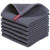Homaxy Strofinacci da cucina in 100% cotone a nido d'ape, ultra morbidi, assorbenti, ad asciugatura rapida, 30 x 30 cm, confezione da 6, colore grigio scuro