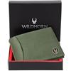 WildHorn Portafoglio da uomo in pelle protetta RFID, Cacciatore Verde, Classico